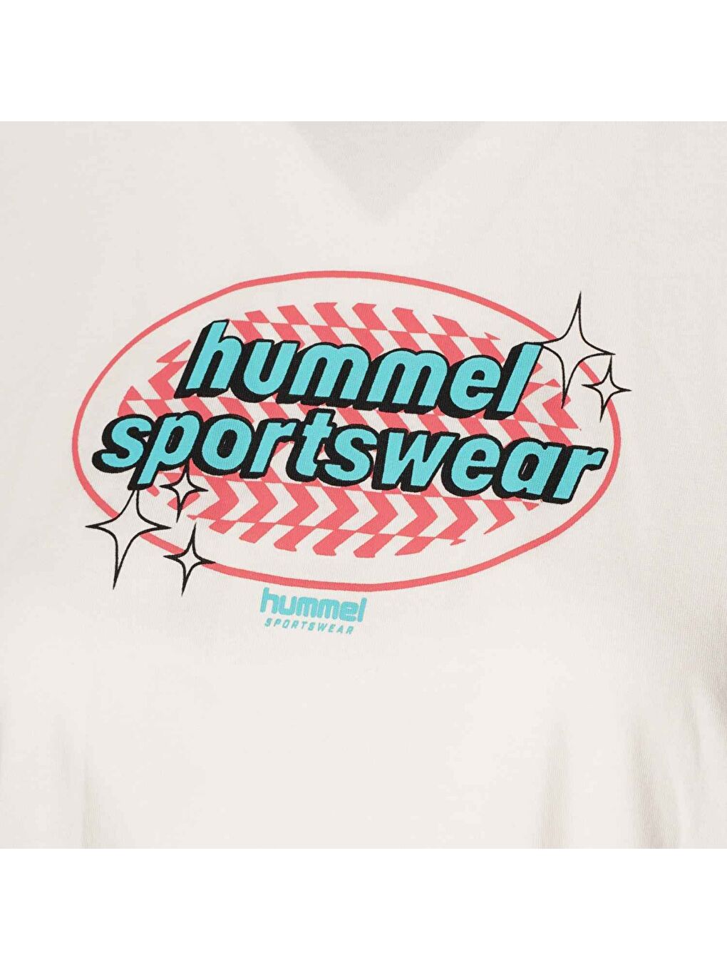 Patez Oversize Kadın Beyaz Yuvarlak Yaka Tişört-3