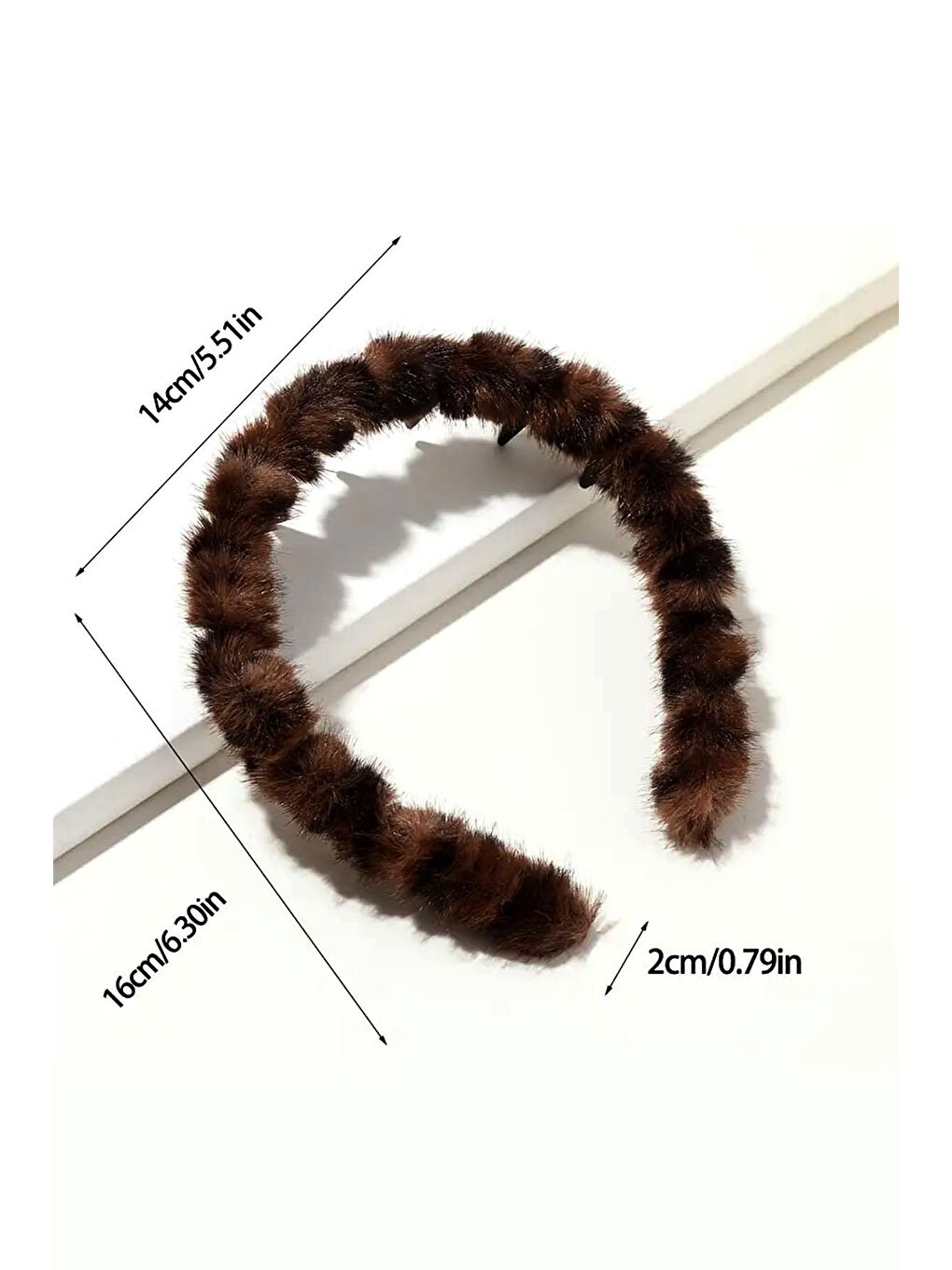 Kahverengi Yumuşak Kürklü Dekorlu Geçmeli Taç-4