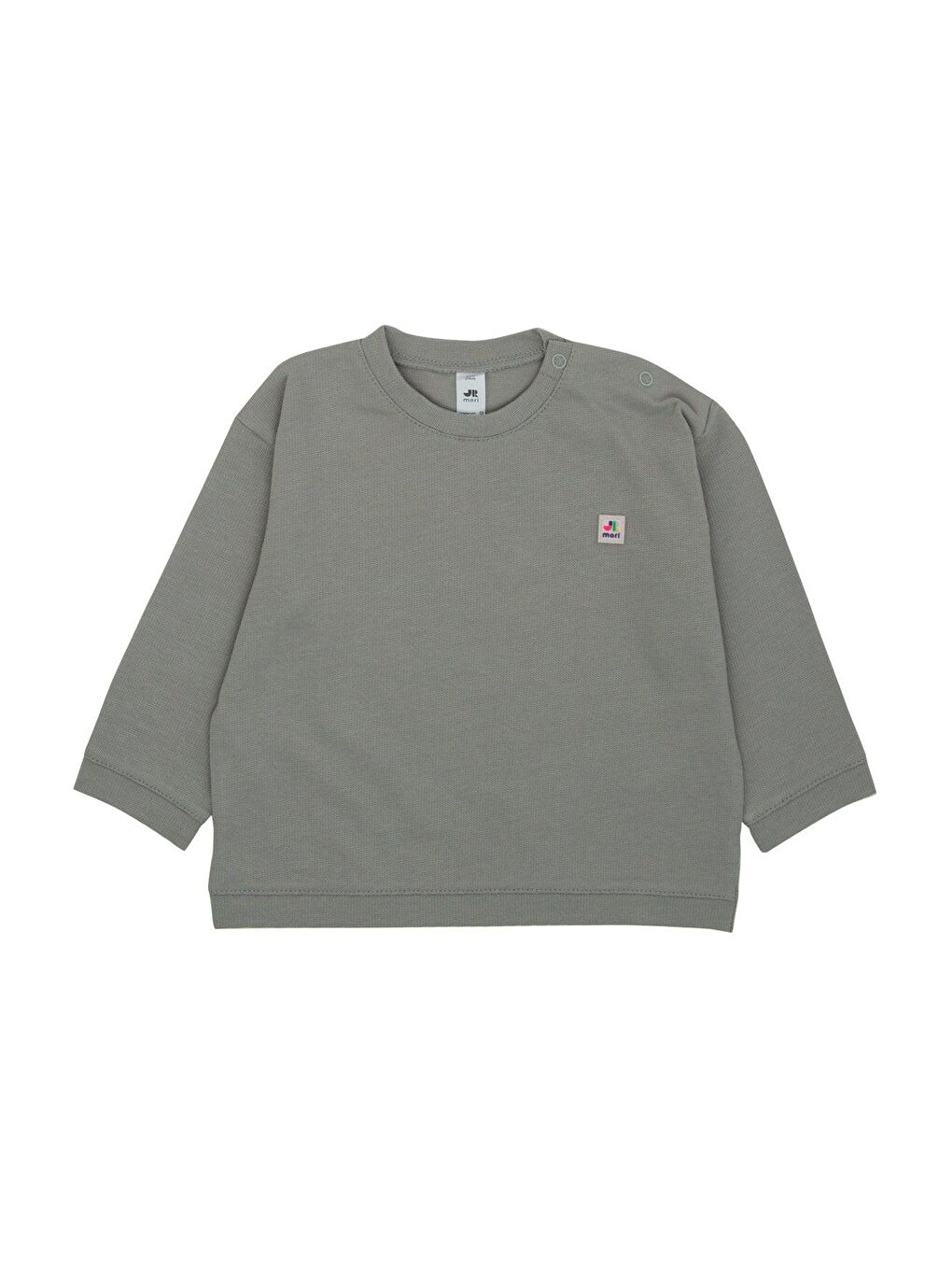 Jrmori Gri Omzu Çıtçıtlı Basic Sweatshirt