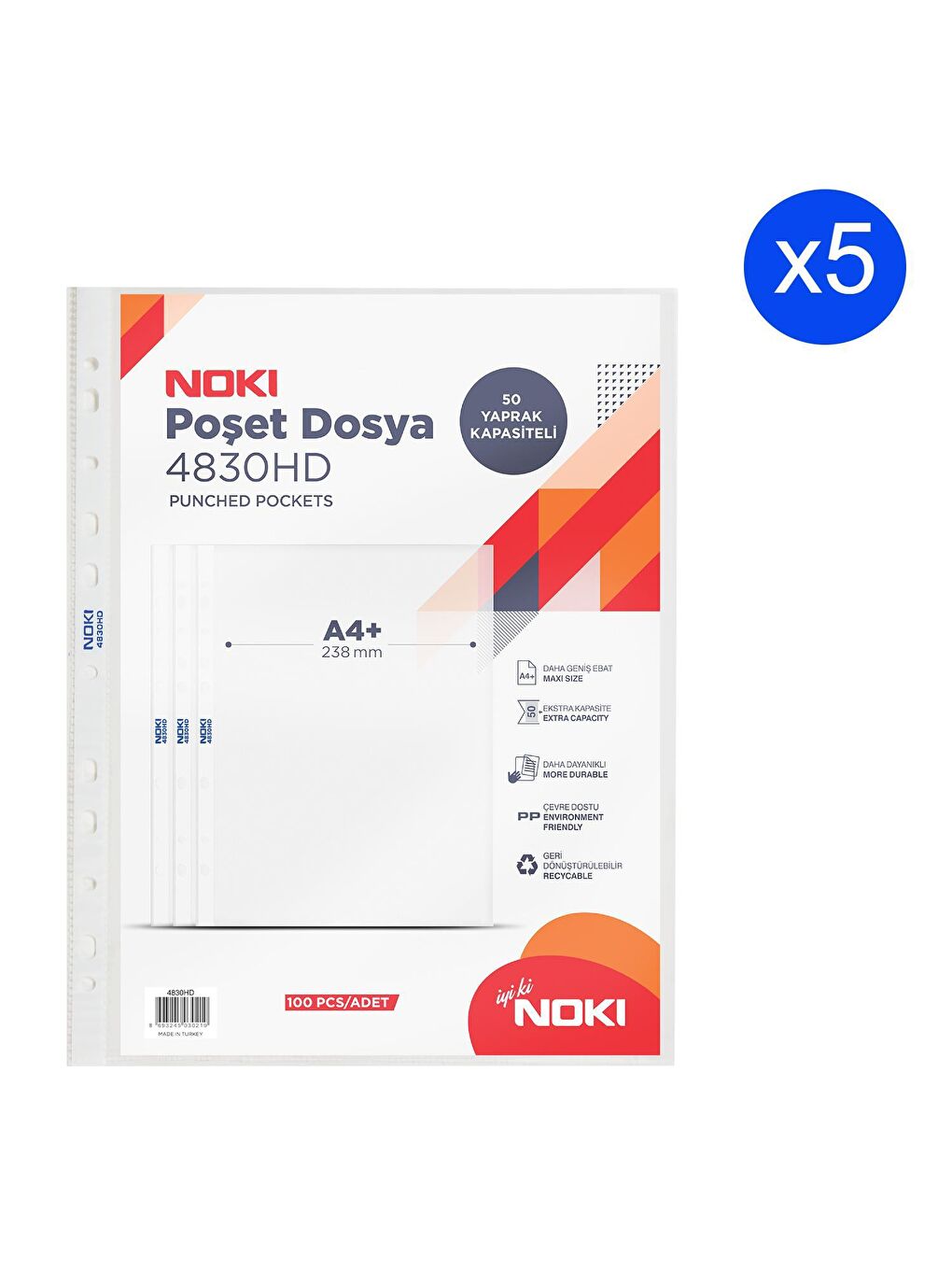 Hd Poşet Dosya 100 Lü 4830HD 5 Adet