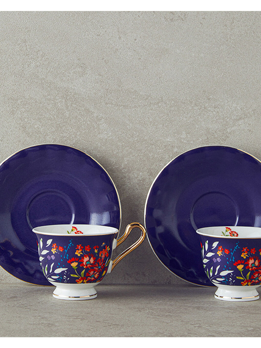 Miranda New Bone China 4 Parça 2 Kişilik Kahve Fincan Takımı Lacivert-1