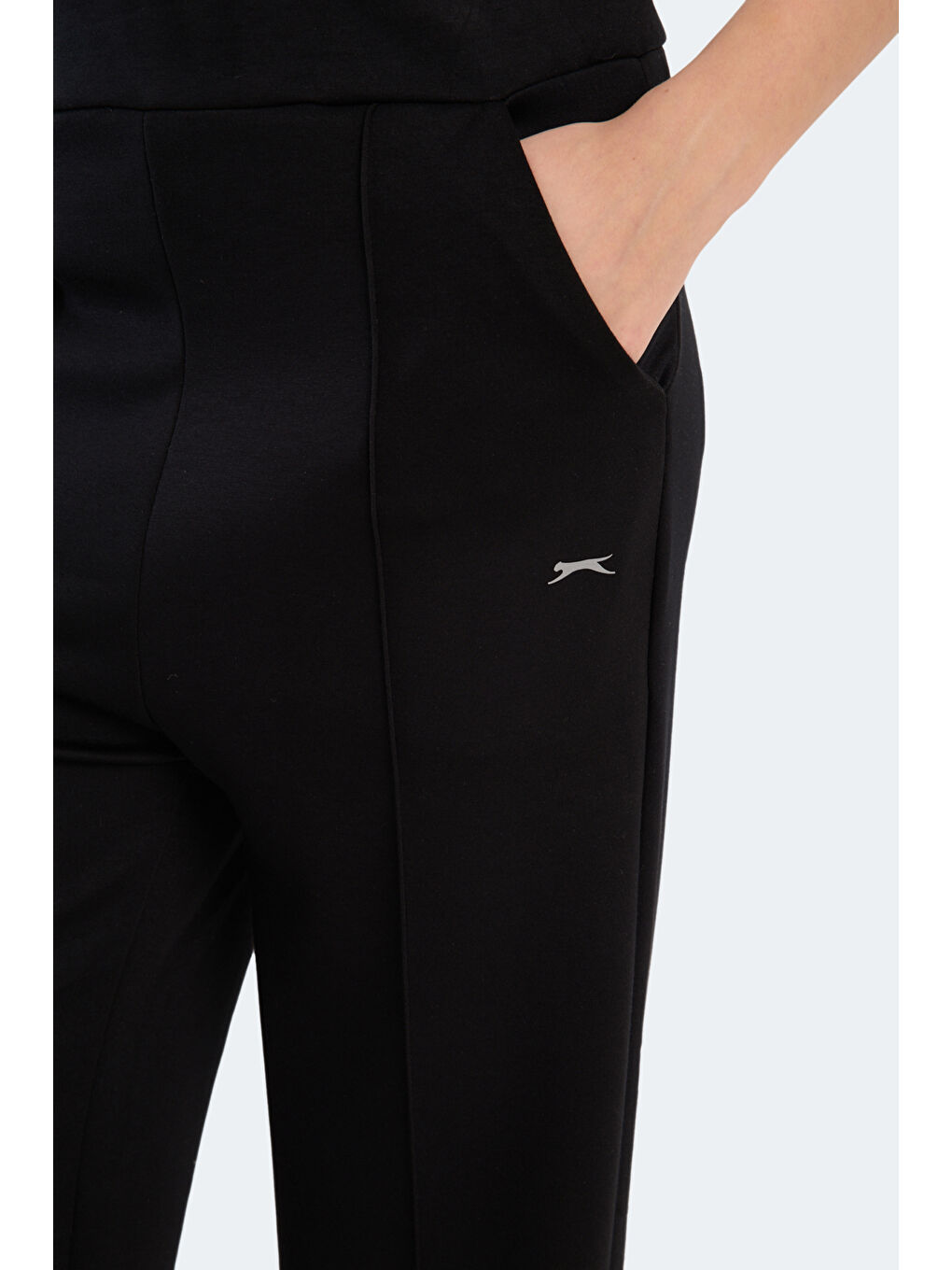 VILLE CZG Kadın Bol Paça Siyah Eşofman Altı-3