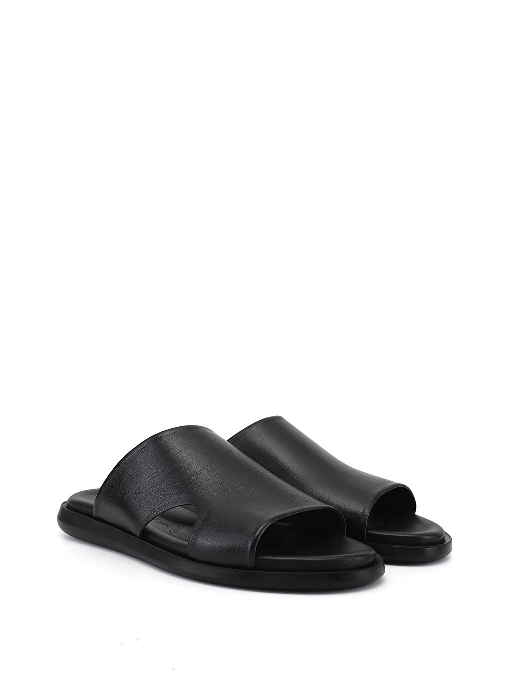 Siyah Erkek SİYAH Hakiki Deri Terlik-1