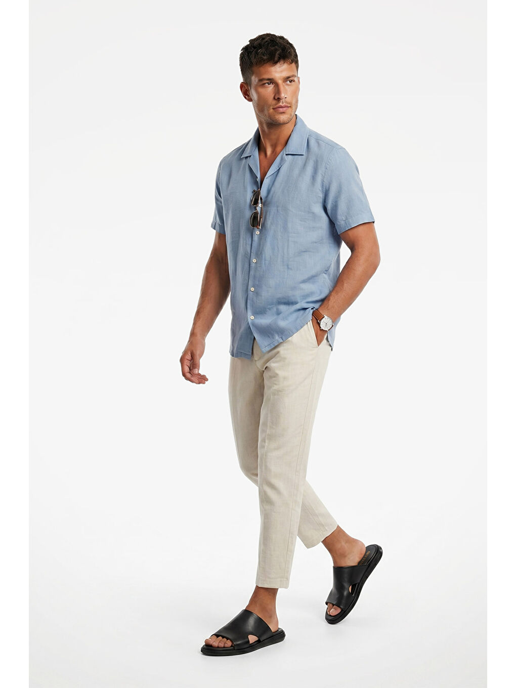 Siyah Erkek SİYAH Hakiki Deri Terlik-2