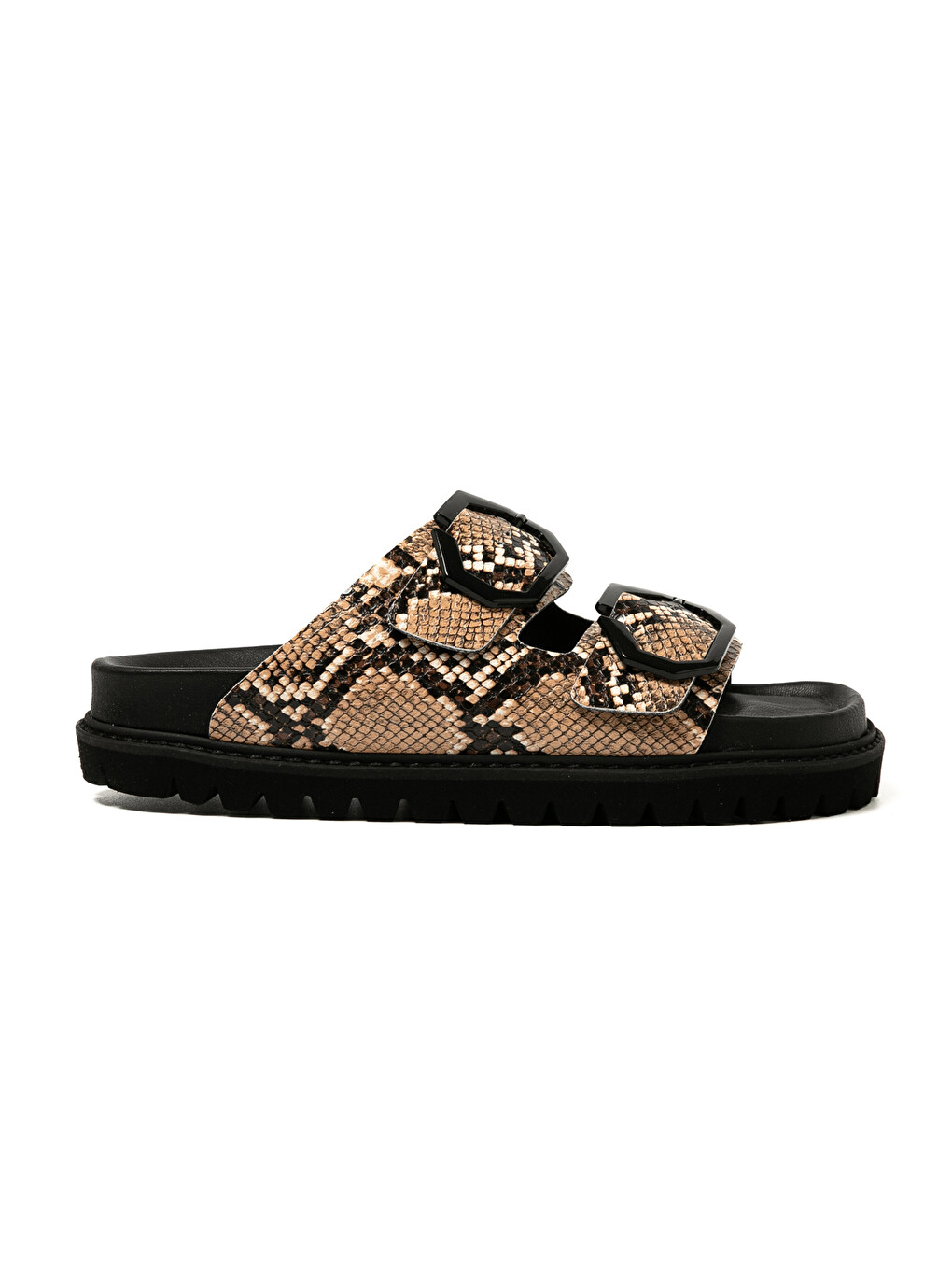 Kahverengi Kadın Terlik GALIA G106282 Vegan Snake Camel