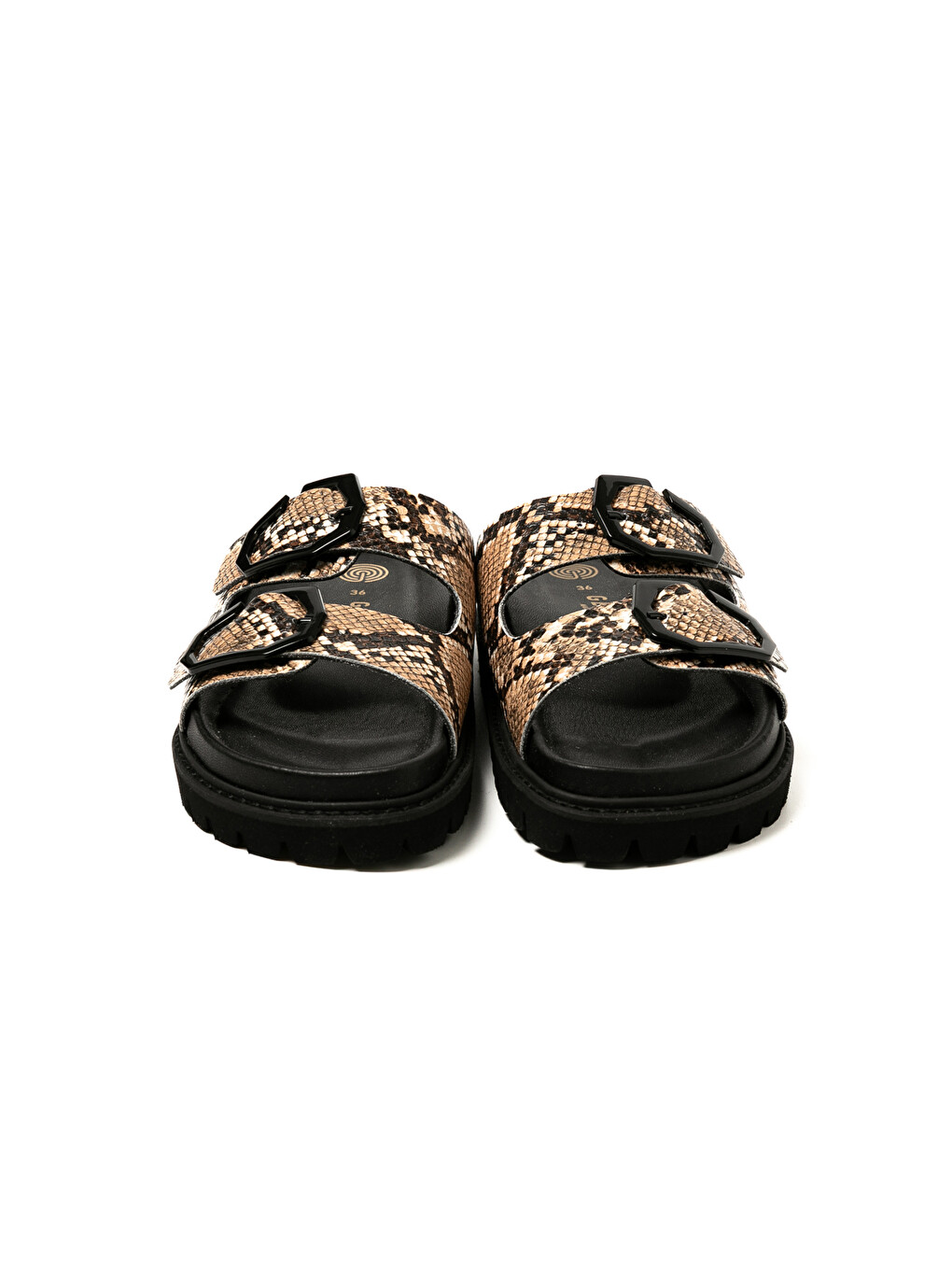 Kahverengi Kadın Terlik GALIA G106282 Vegan Snake Camel-3