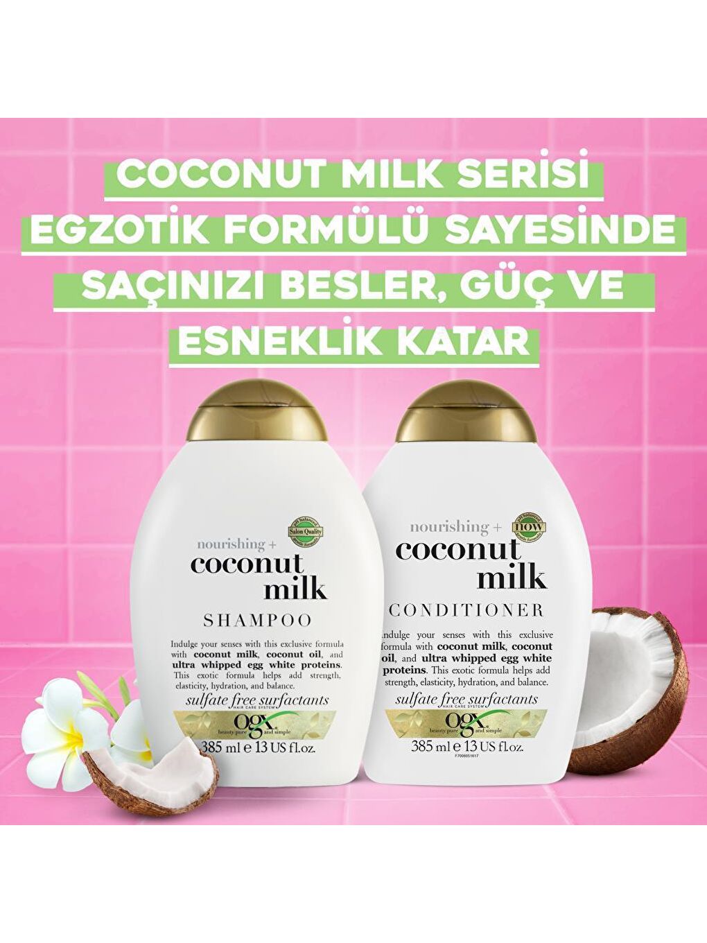 OGX Renksiz Besleyici Coconut Milk Sülfatsız Şampuan 385 ml - 1