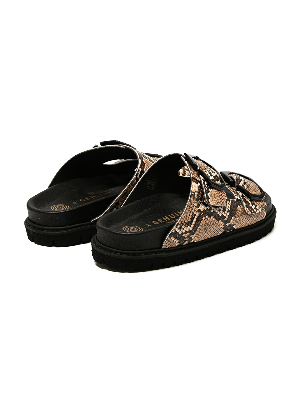 Kahverengi Kadın Terlik GALIA G106282 Vegan Snake Camel-4