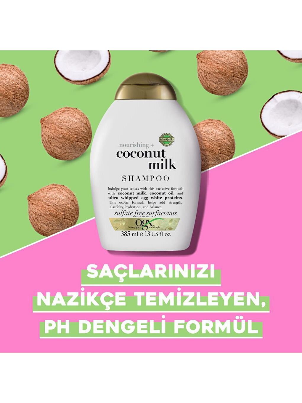 OGX Renksiz Besleyici Coconut Milk Sülfatsız Şampuan 385 ml - 4