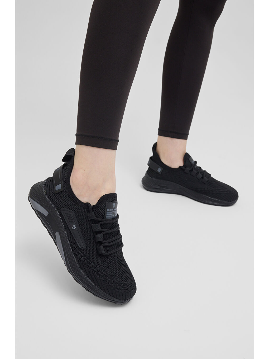 Erkek Siyah Esnek Konforlu Rahat Kalıp Spor Ayakkabı-2