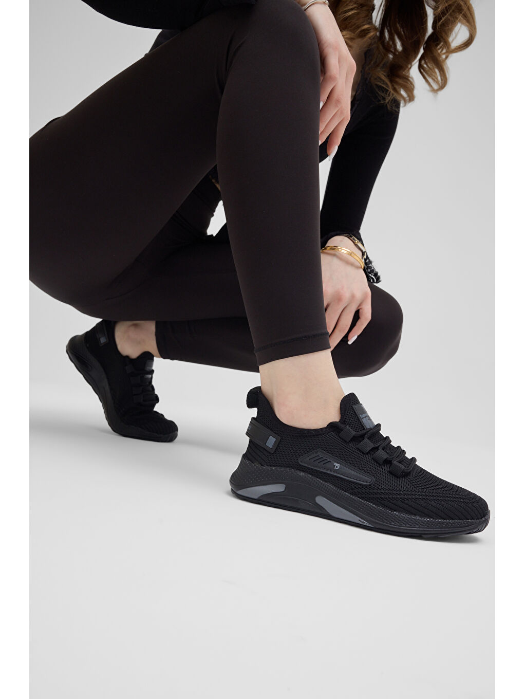 Erkek Siyah Esnek Konforlu Rahat Kalıp Spor Ayakkabı-4