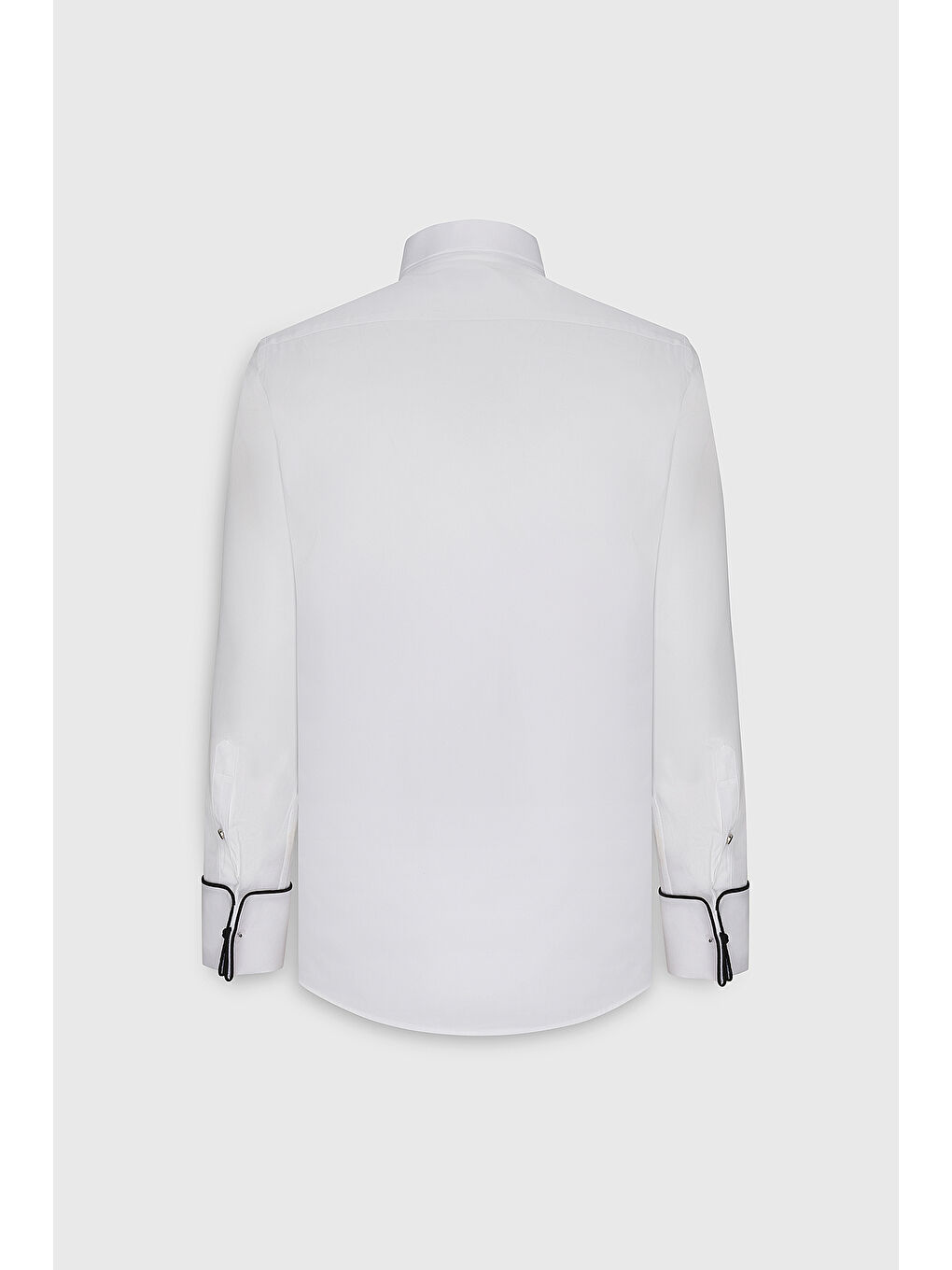 Erkek Beyaz Slim Fit Dar Kesim %100 Pamuk Ata Yaka Gömlek-8