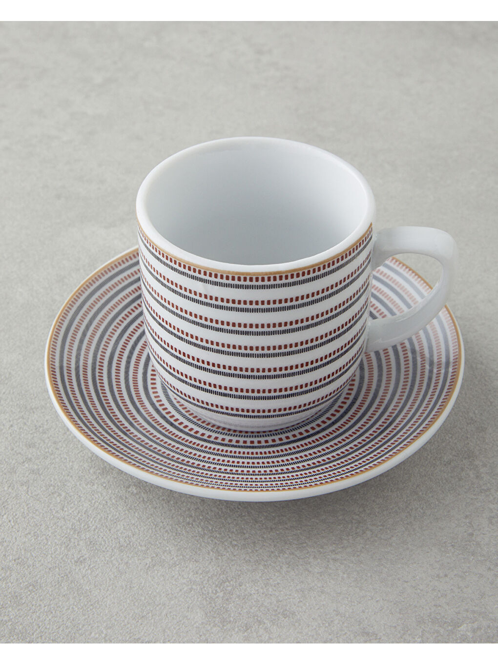 Ashley Porselen Kahve Fincan Takımı 4 Parça 2 Kişilik Siyah-Bordo-2