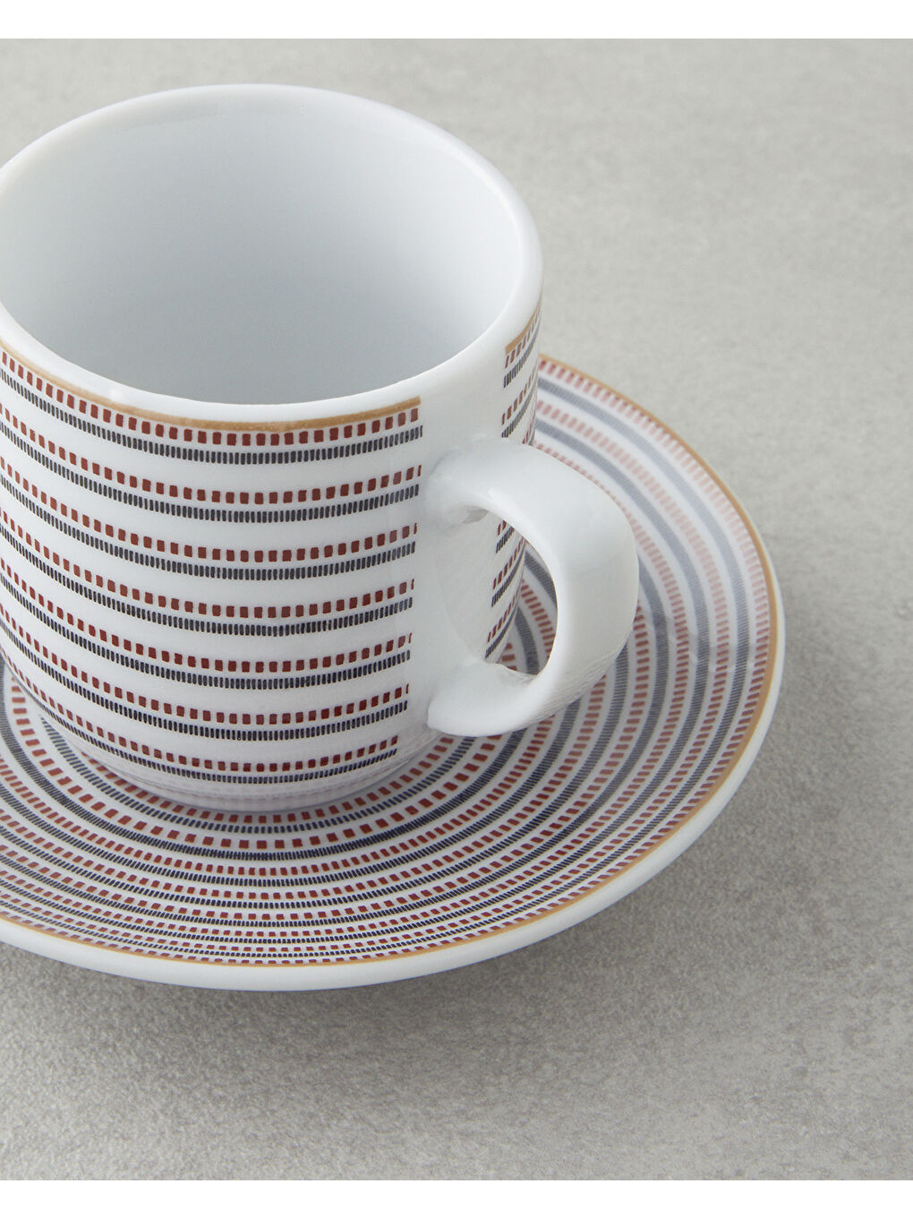 Ashley Porselen Kahve Fincan Takımı 4 Parça 2 Kişilik Siyah-Bordo-3