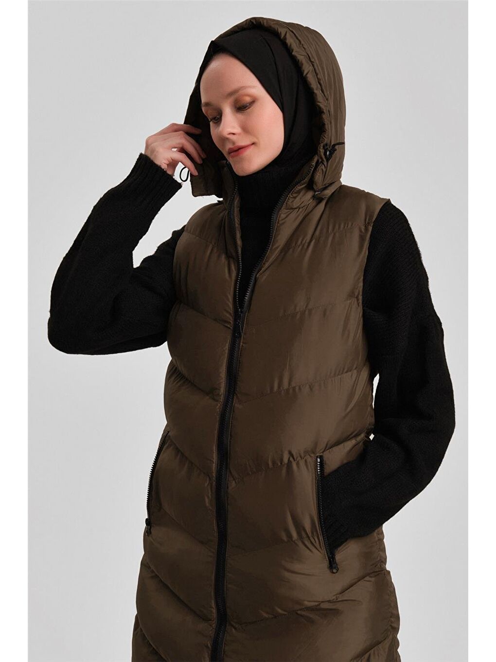 Yeşil Kapitone Mont 23Kd8306 Haki