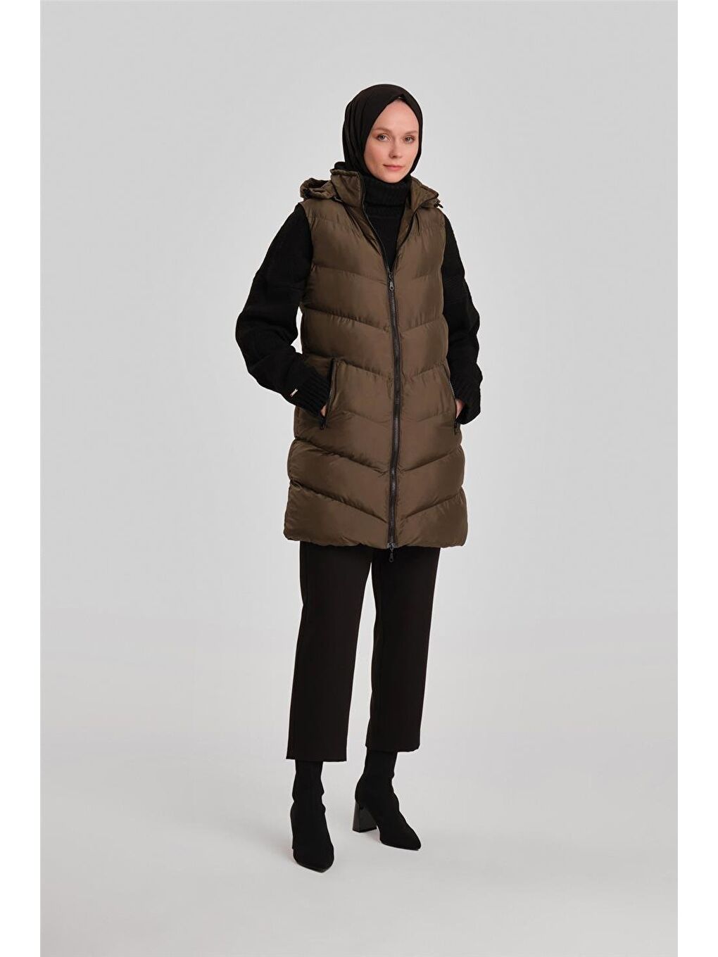 Yeşil Kapitone Mont 23Kd8306 Haki-1