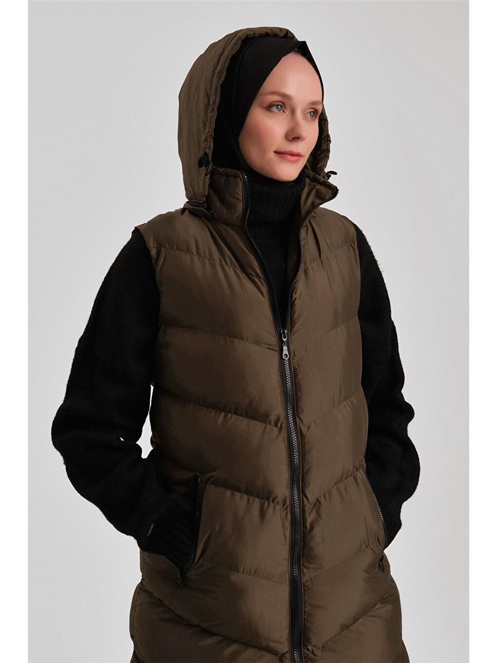 Yeşil Kapitone Mont 23Kd8306 Haki-3