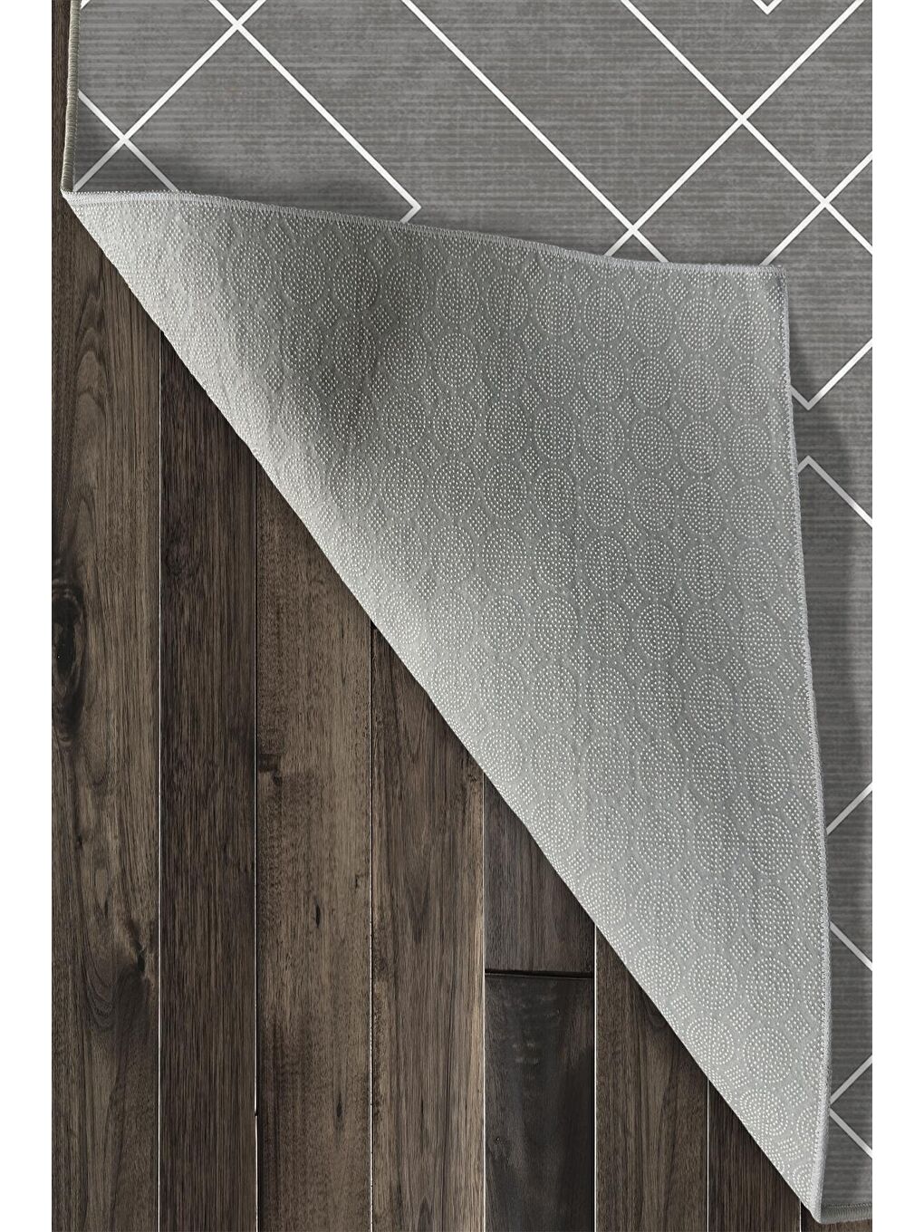 Gri Özel Tasarım, Kaymaz Taban, İnce, Yıkanabilir, Modern Halı WOOKECE1451 160x230-6