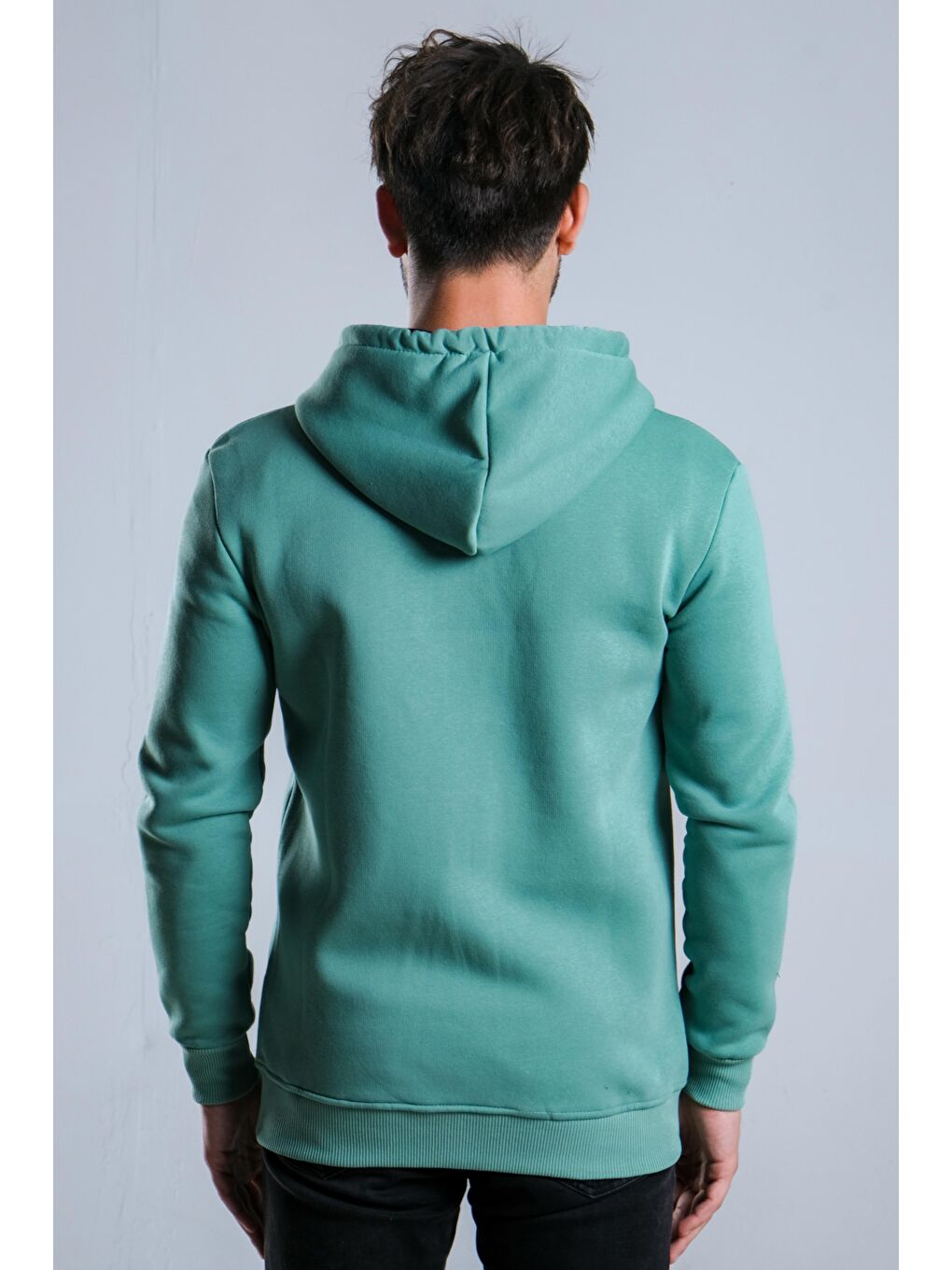 Turkuaz Kapüşonlu Şardonlu 3 İp Düz  JS C-51-6