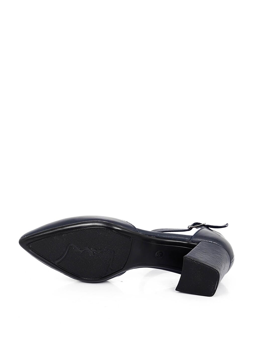 Lacivert LACİVERT  Hakiki Deri Sivri Burun Bilek Bağlı Orta Kalın Topuklu Kadın Ayakkabı 24121-6