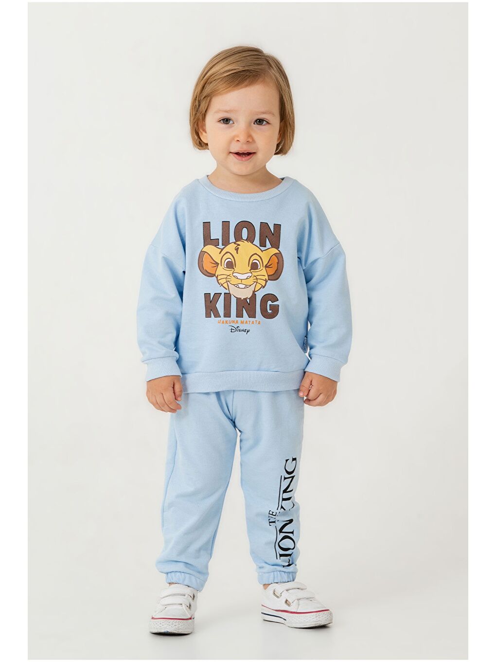 Mavi Erkek Bebek The Lion King Baskılı Mevsimlik Eşofman Takımı