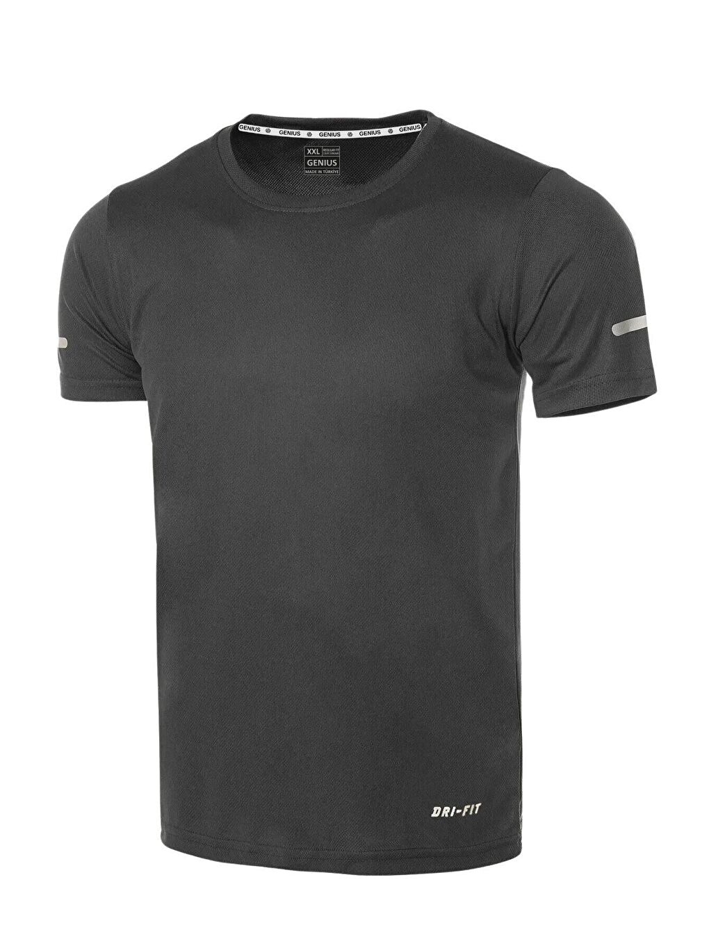 GENIUS STORE Siyah Erkek Nem Emici Hızlı Kuruma Atletik Teknik Performans Spor T-shirt DRIFIT-KISAKOL2 - 2