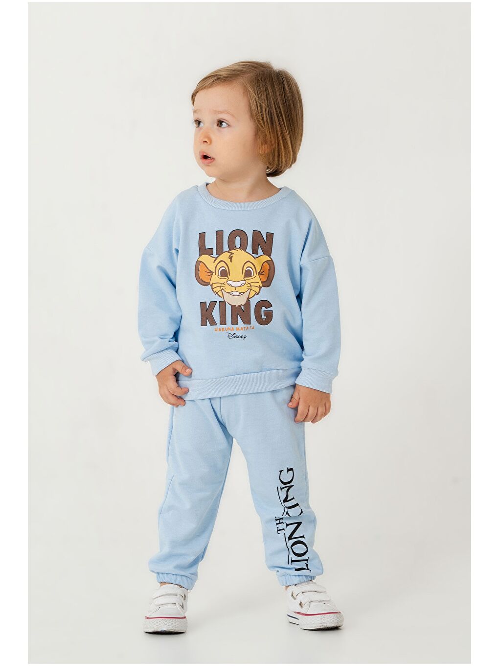 Mavi Erkek Bebek The Lion King Baskılı Mevsimlik Eşofman Takımı-1