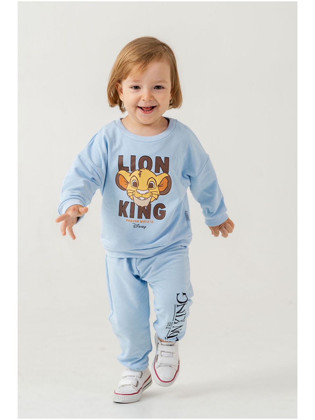 Mavi Erkek Bebek The Lion King Baskılı Mevsimlik Eşofman Takımı-2
