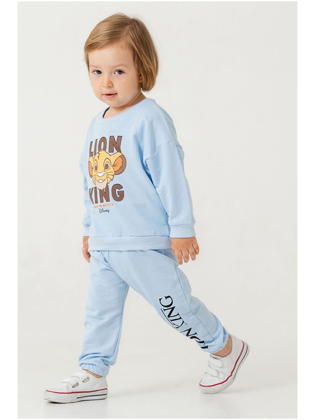 Mavi Erkek Bebek The Lion King Baskılı Mevsimlik Eşofman Takımı-4