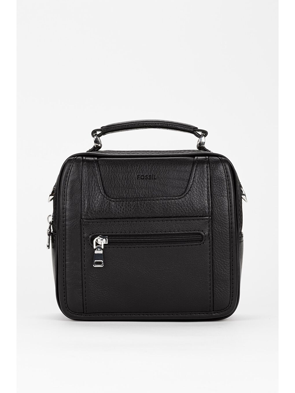 Siyah %100 Hakiki Deri Erkek Yatay Tam Kapak El ve Çapraz Omuz Çantası