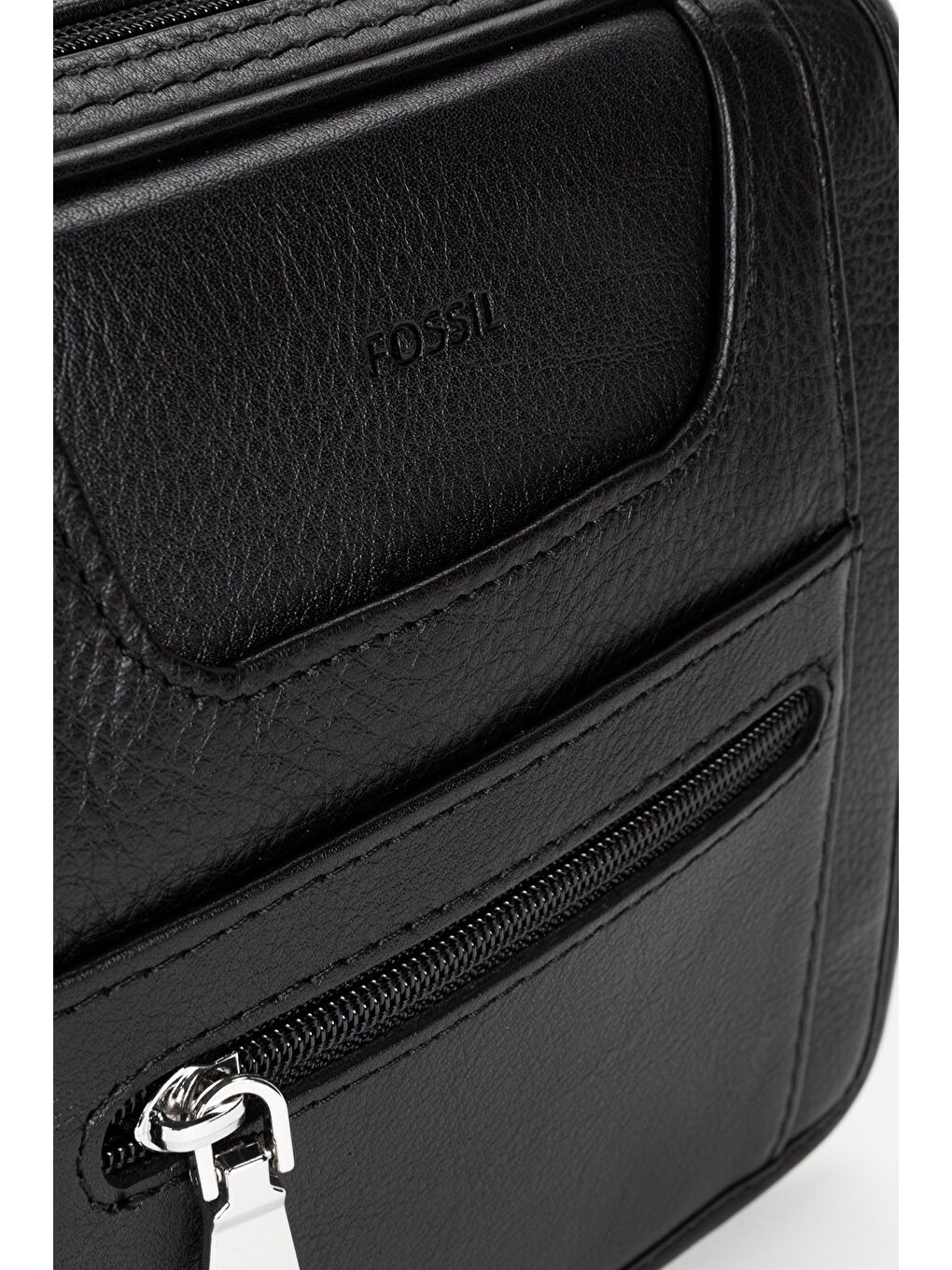 Siyah %100 Hakiki Deri Erkek Yatay Tam Kapak El ve Çapraz Omuz Çantası-4