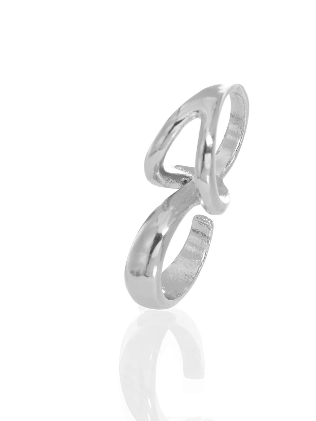 Gri Kadın İki Parmak Tasarım Yüzük-1