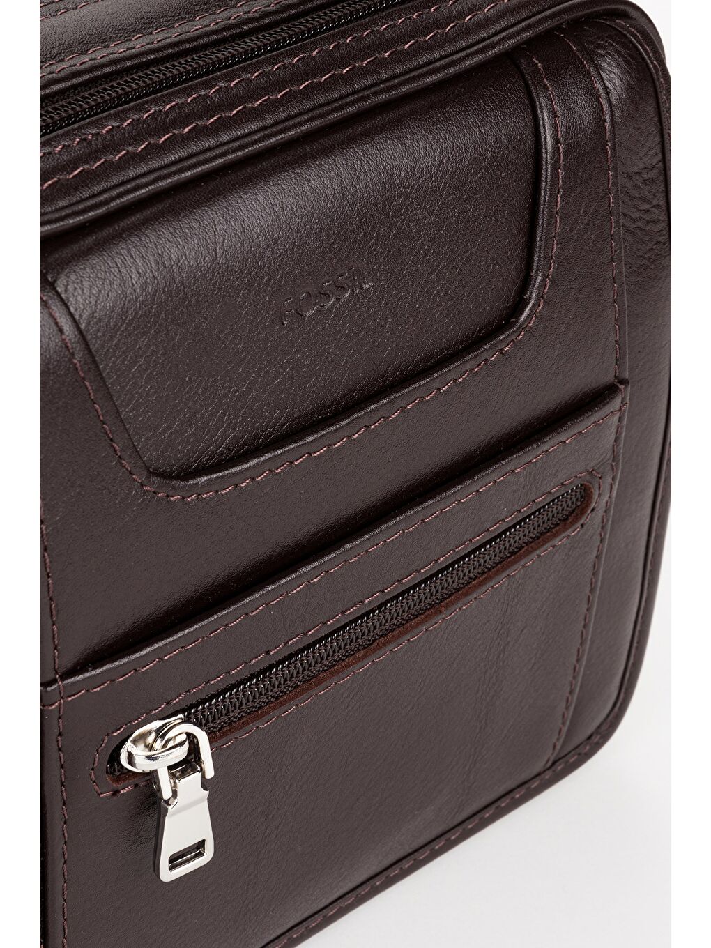 Kahverengi %100 Hakiki Deri Erkek Yatay Tam Kapak El ve Çapraz Omuz Çantası-5