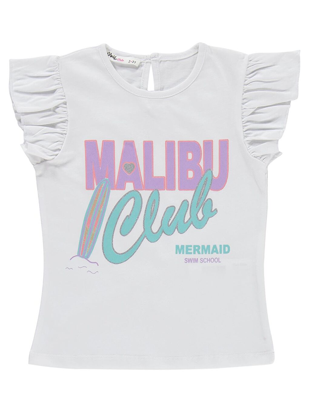 Girls Malibu Baskılı Şortlu 2-5 Yaş Takım - Kırık Beyaz-2