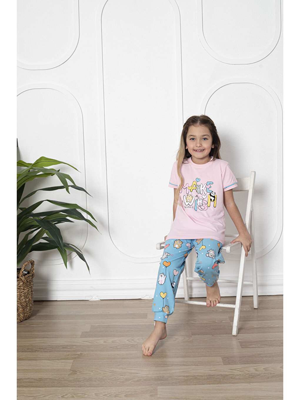 Kapi Kids Pembe Kız Çocuk Pandacık Baskılı Pijama Takımı Mnx 6080 - 1