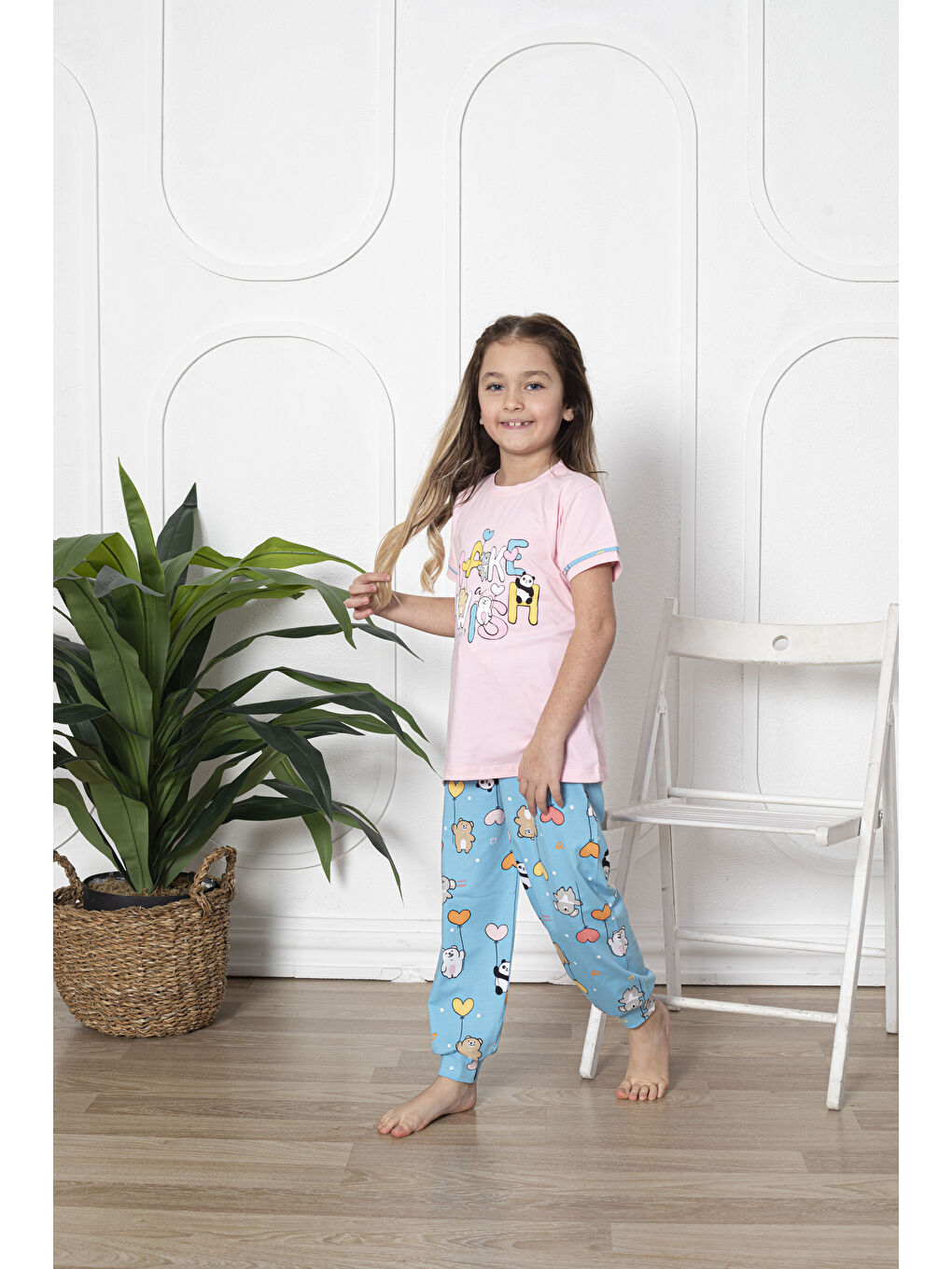 Kapi Kids Pembe Kız Çocuk Pandacık Baskılı Pijama Takımı Mnx 6080 - 2