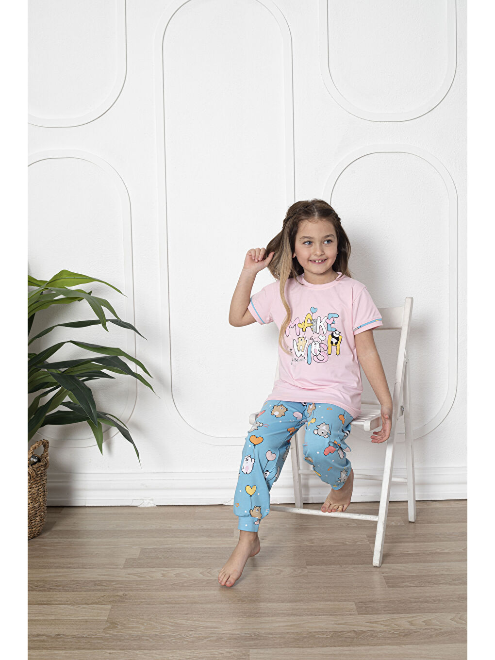 Kapi Kids Pembe Kız Çocuk Pandacık Baskılı Pijama Takımı Mnx 6080 - 3