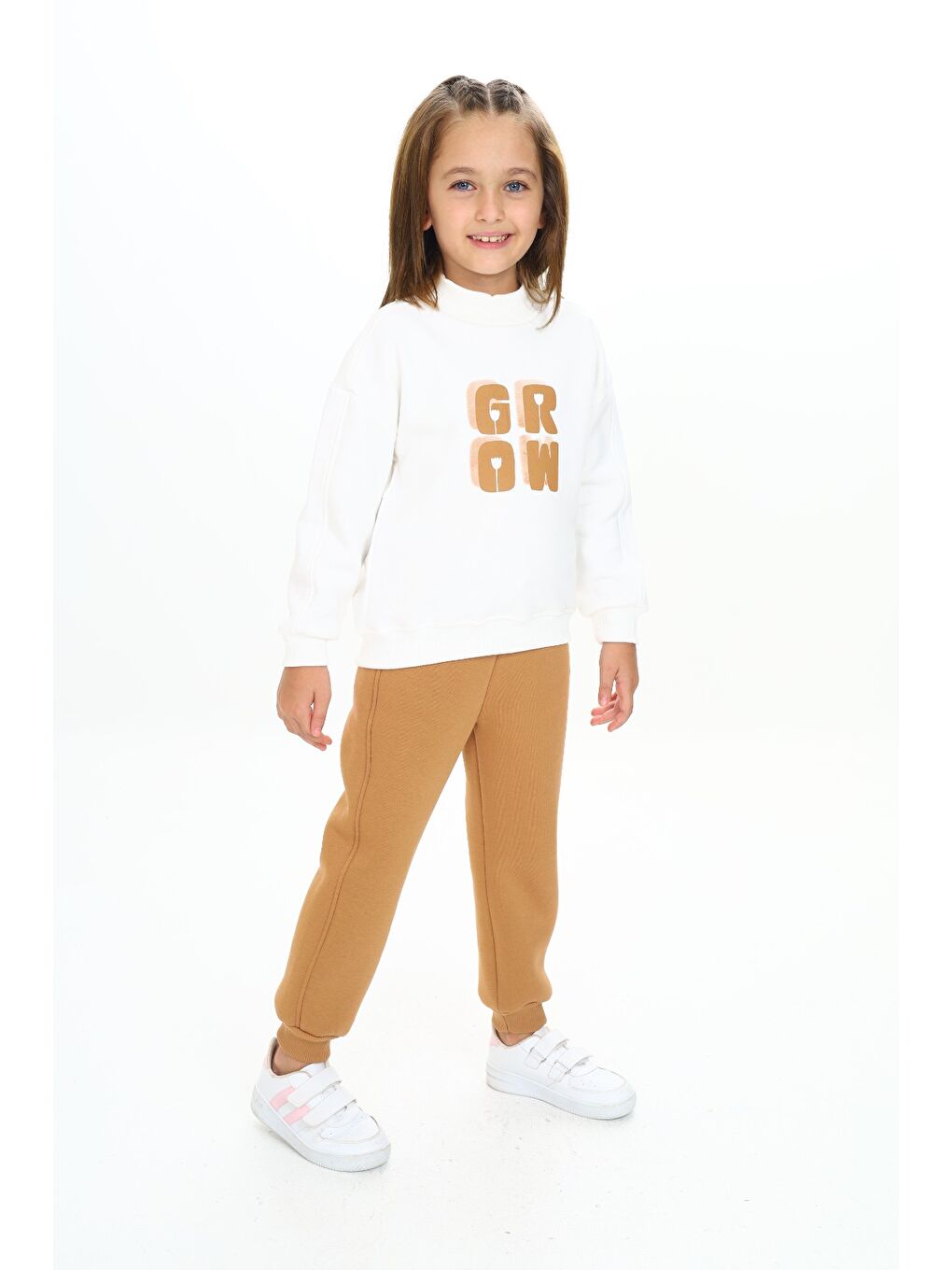 Kahverengi Kız Çocuk Baskılı Eşofman Takım-2