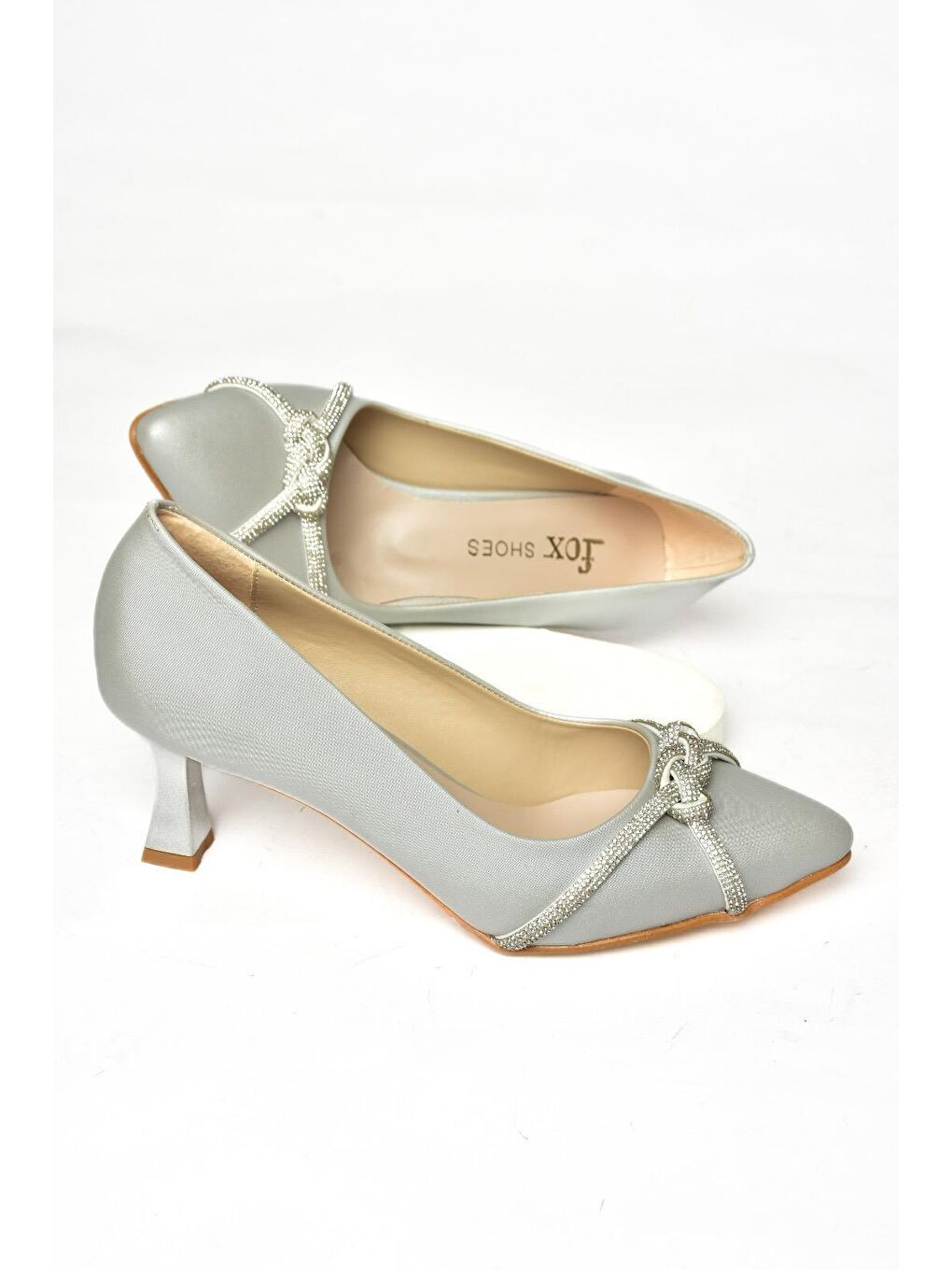 Gri S2460616 Gümüş Kadın Topuklu Ayakkabı-2