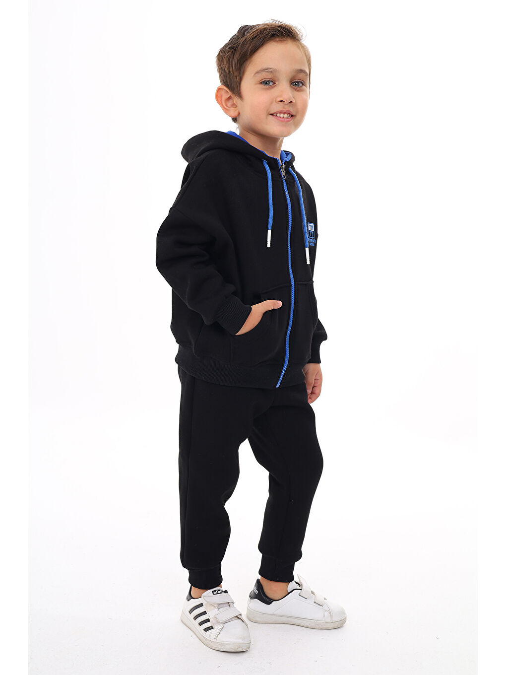 Siyah Erkek Çocuk Nakışlı Eşofman Takım-3