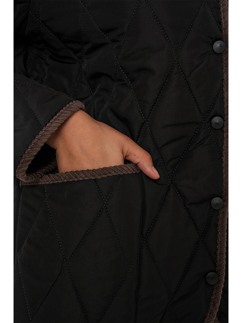 Kadın Kapitone Oversize Mont 5226 - Siyah-5