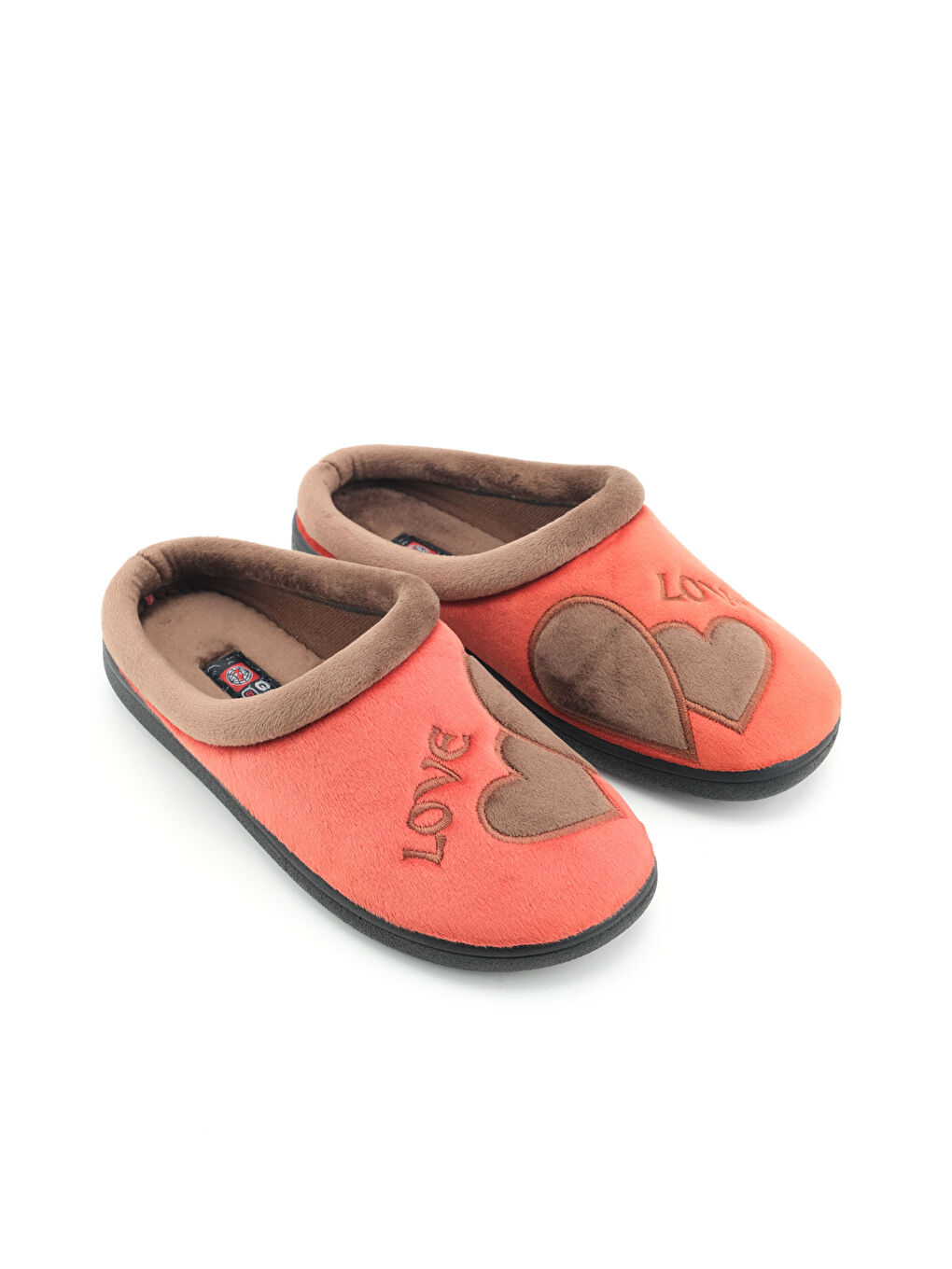 Kırmızı Kadın Kışlık Nakışlı Tasarım Havlu Kumaş PU Taban Rahat Ev Bahçe Gondol Terlik-2