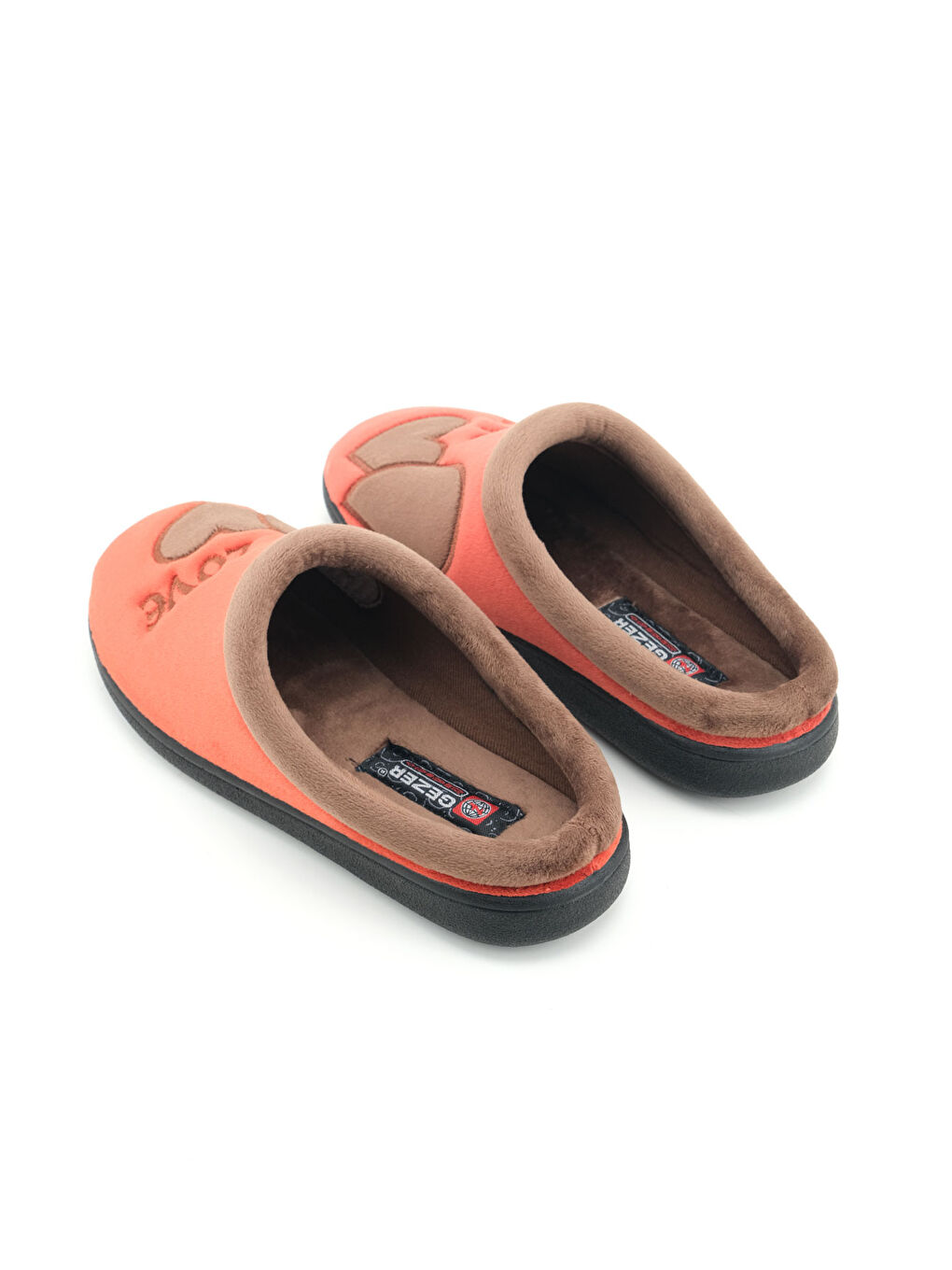 Kırmızı Kadın Kışlık Nakışlı Tasarım Havlu Kumaş PU Taban Rahat Ev Bahçe Gondol Terlik-3