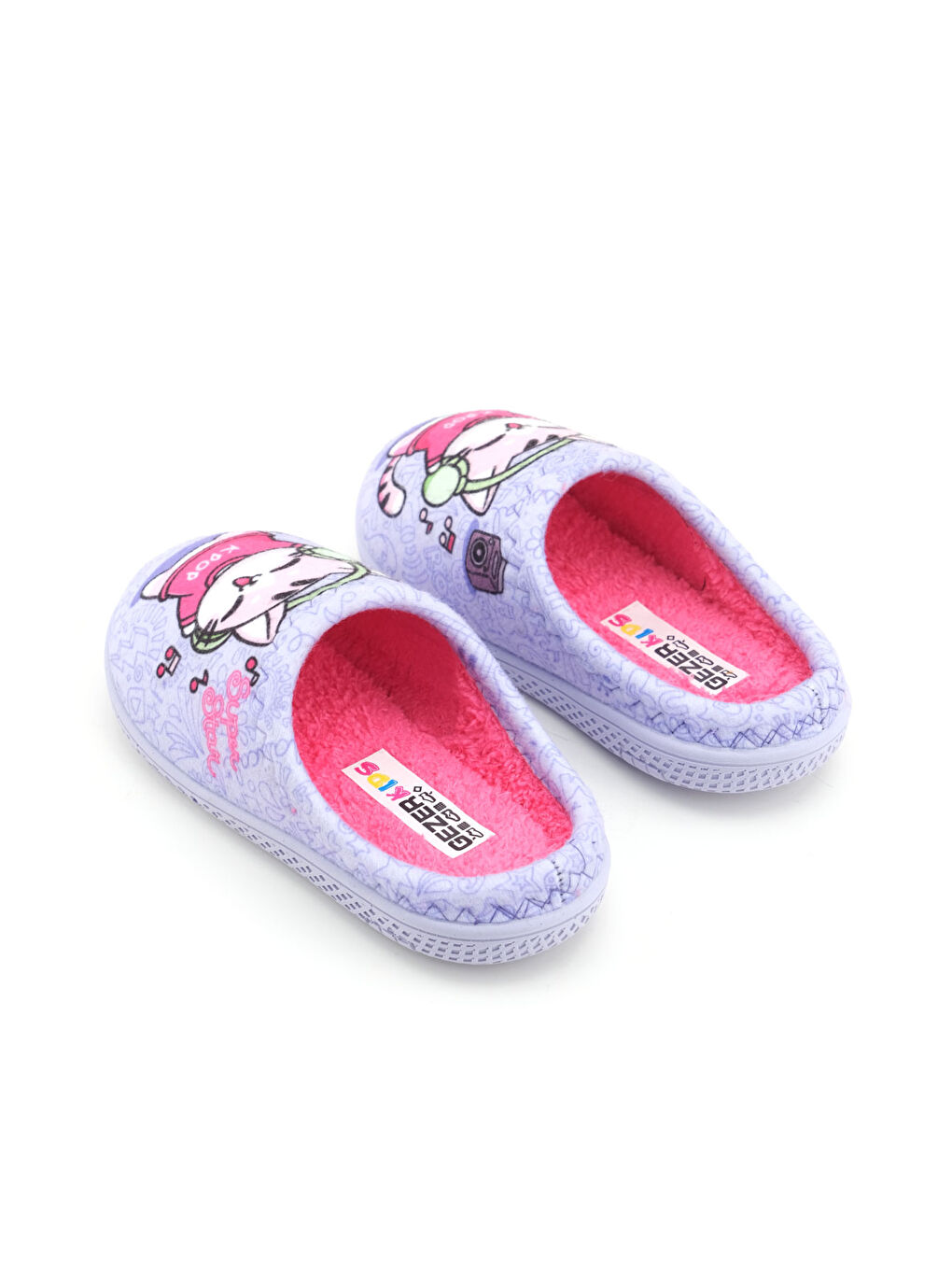 Lila Kız Çocuk Kışlık Rahat Taban Ev Bahçe Gondol Terlik-3