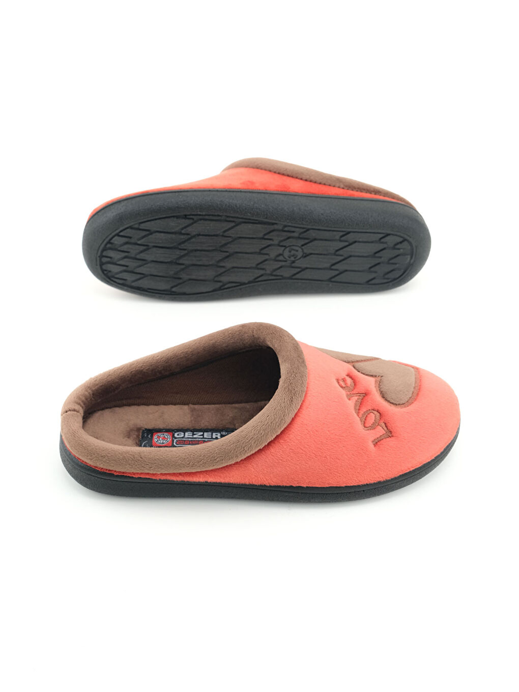 Kırmızı Kadın Kışlık Nakışlı Tasarım Havlu Kumaş PU Taban Rahat Ev Bahçe Gondol Terlik-4