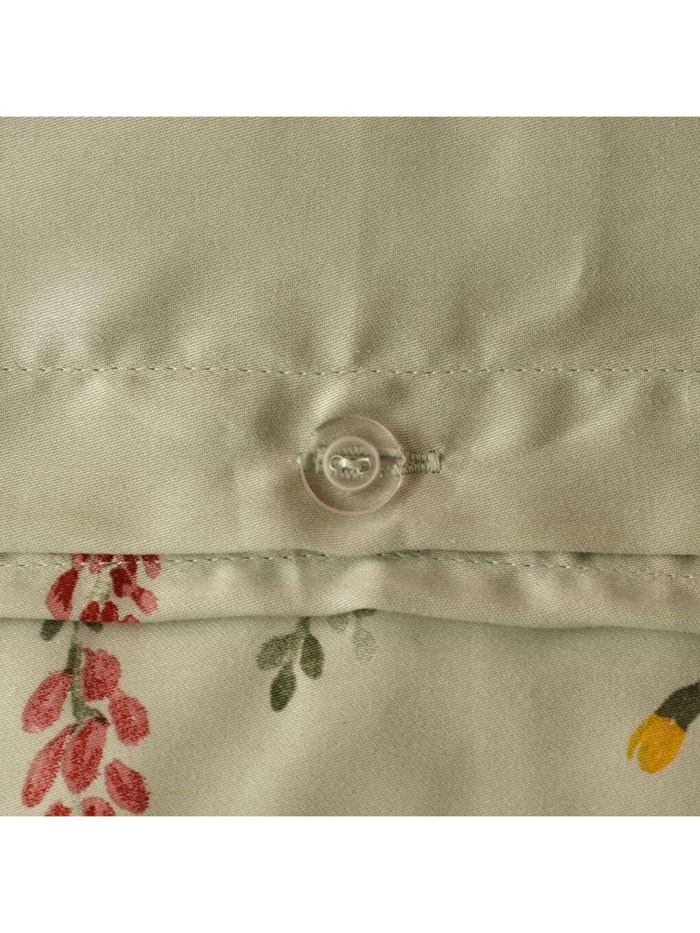 Beyaz %100 Pamuk Saten Flores Tek Kişilik Nevresim Seti Açık Yeşil-4