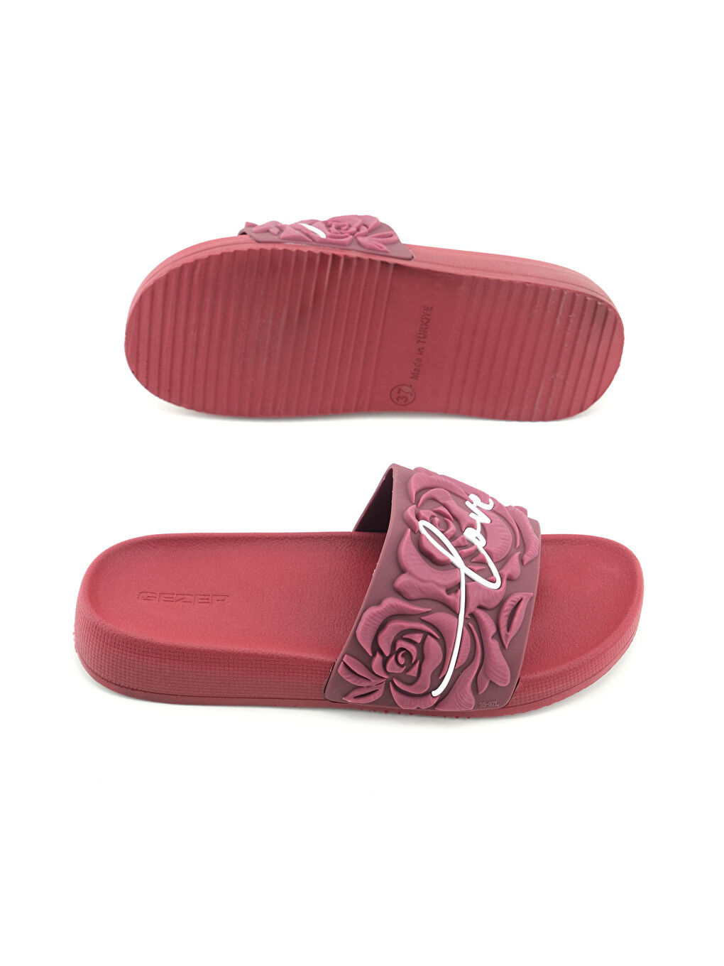 Bordo Kadın Yazlık Rahat Taban Ev Bahçe Günlük Terlik-4