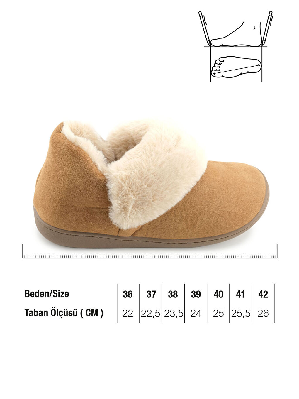 Kahverengi Kadın Kışlık İçi Pelüşlü Rahat Taban Ev Bahçe Panduf Bot-1