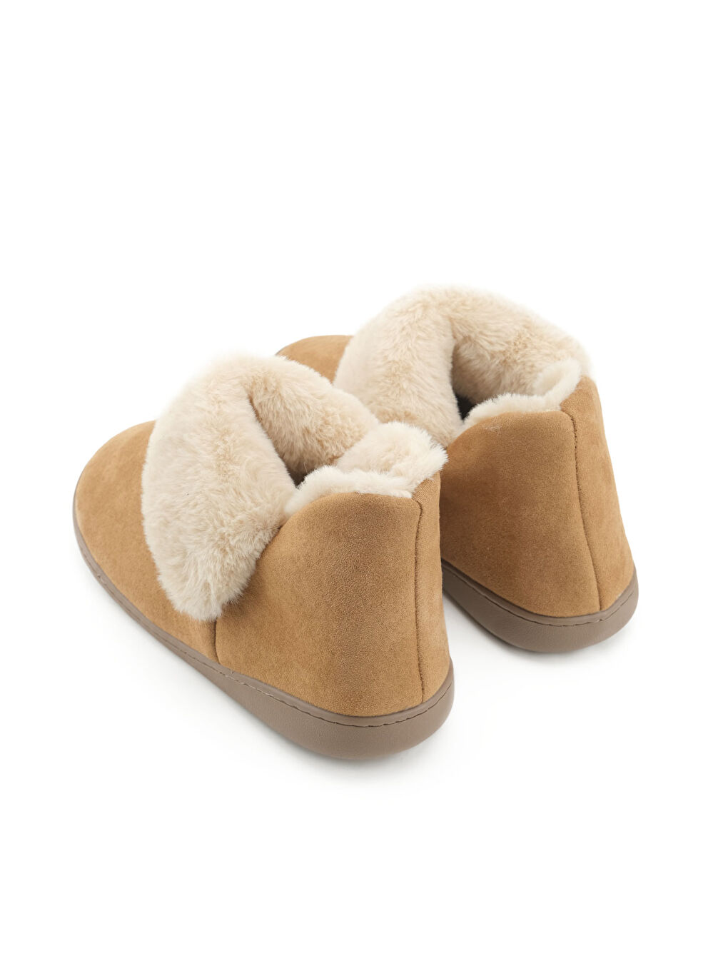 Kahverengi Kadın Kışlık İçi Pelüşlü Rahat Taban Ev Bahçe Panduf Bot-3