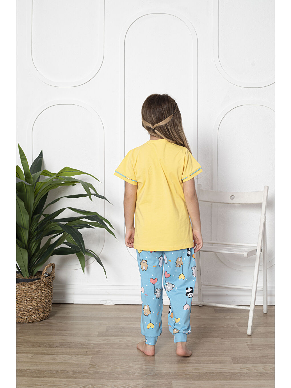 Kapi Kids Sarı Kız Çocuk Pandacık Baskılı Pijama Takımı Mnx 6080 - 4